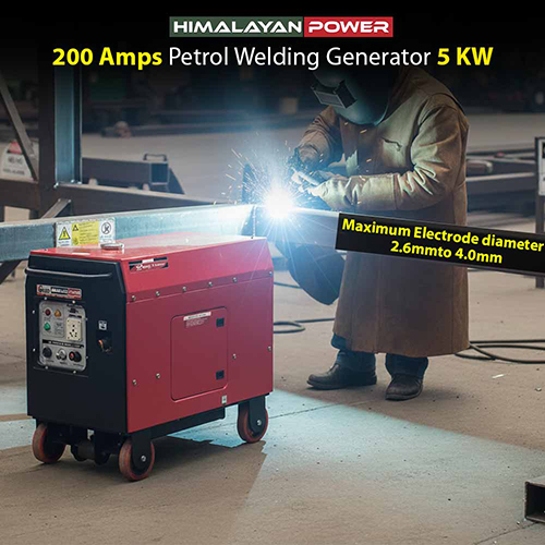 200 Amps Petrol Welding Generator 5 KW , Model Hybrid GE-W5500R, Recoil Start